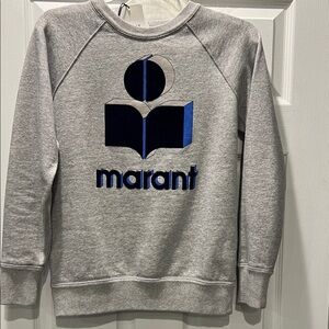 Marant Gray Sweatshirt with Blue Logo